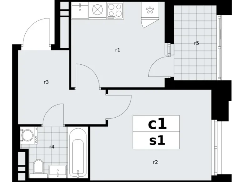 Квартира 1 комната 33 м² поселение Сосенское, Россия