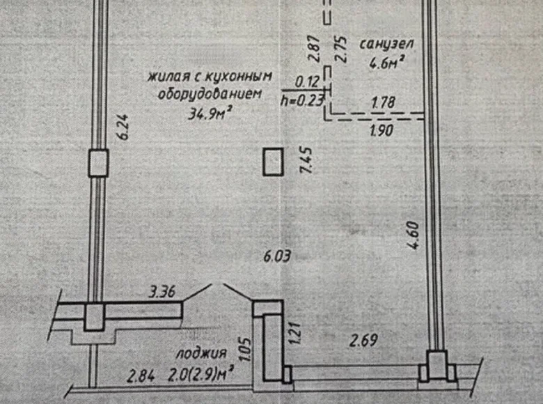 2 room apartment 42 m² Minsk, Belarus