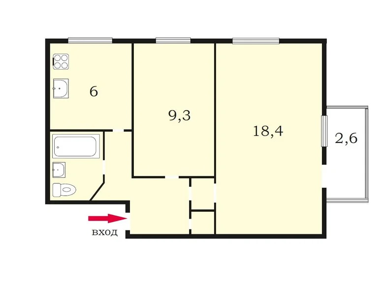 Квартира 2 комнаты 42 м² okrug Novoizmaylovskoe, Россия