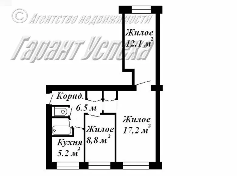 Квартира 3 комнаты 55 м² Речицкий сельский Совет, Беларусь