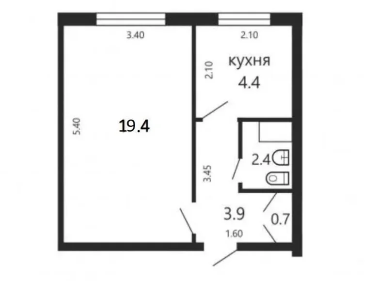 Mieszkanie 1 pokój 31 m² Smolewicze, Białoruś