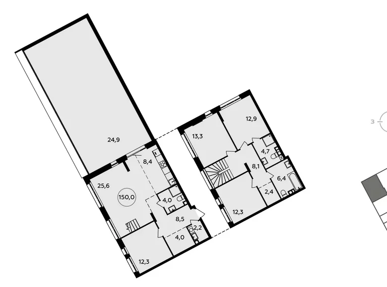Mieszkanie 5 pokojów 150 m² poselenie Sosenskoe, Rosja