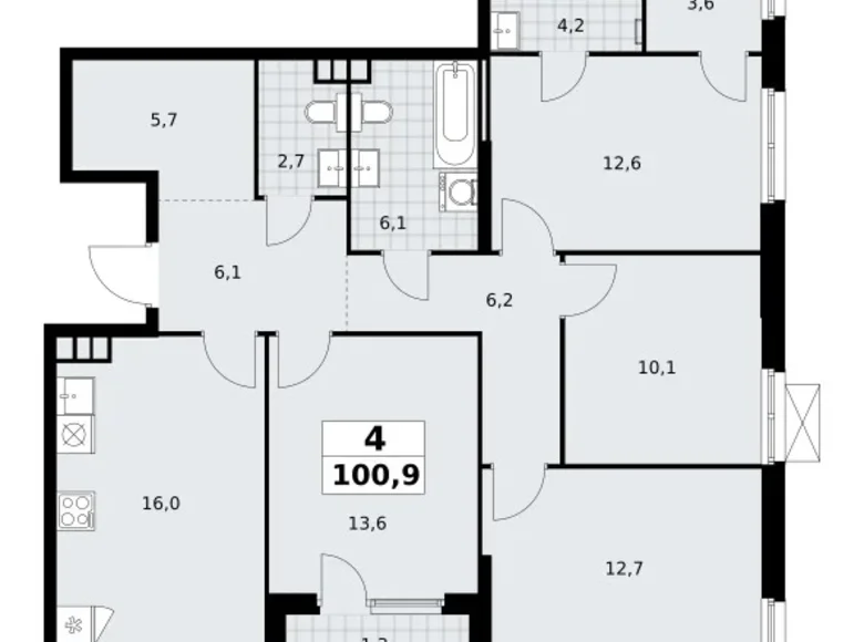 Appartement 4 chambres 101 m² South-Western Administrative Okrug, Fédération de Russie