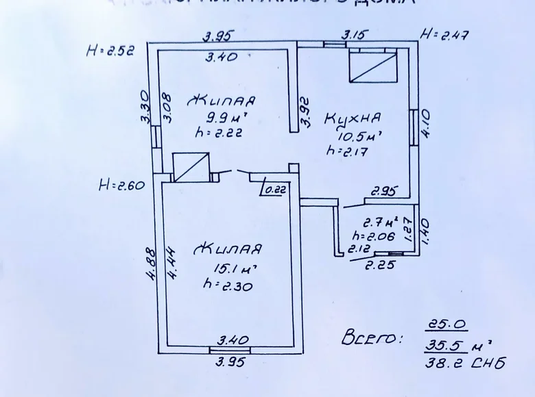 House 36 m² Pakaliubicki sielski Saviet, Belarus