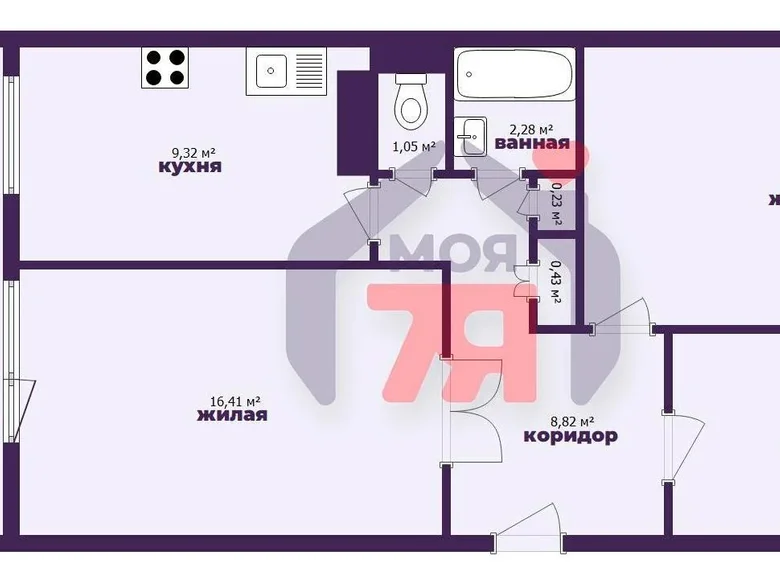 Квартира 3 комнаты 67 м² Жодино, Беларусь