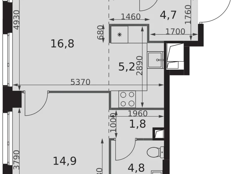 Wohnung 2 zimmer 52 m² Moskau, Russland