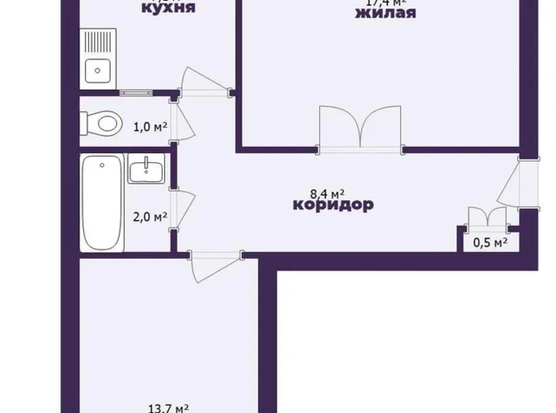 Wohnung 2 zimmer 52 m² Minsk, Weißrussland