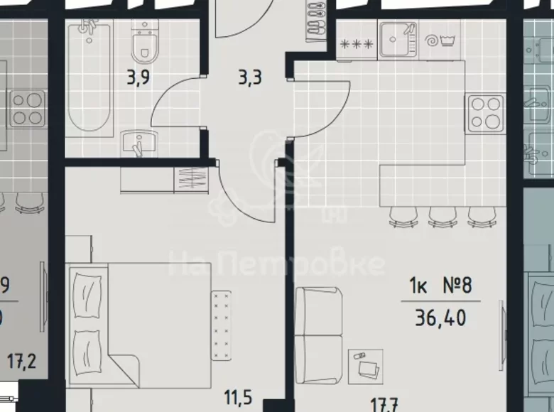 Mieszkanie 1 pokój 36 m² Central Administrative Okrug, Rosja