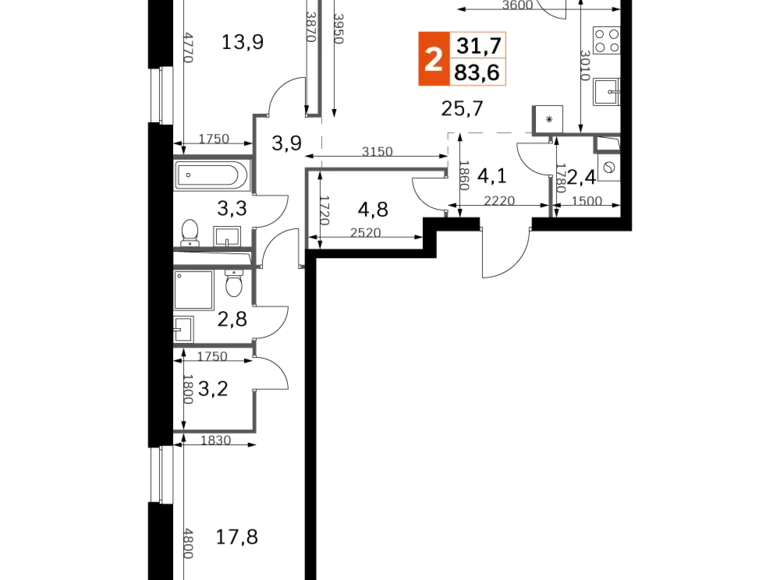 Wohnung 3 zimmer 84 m² Moskau, Russland