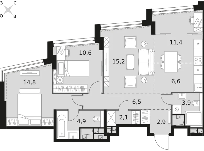 Appartement 3 chambres 79 m² Moscou, Fédération de Russie