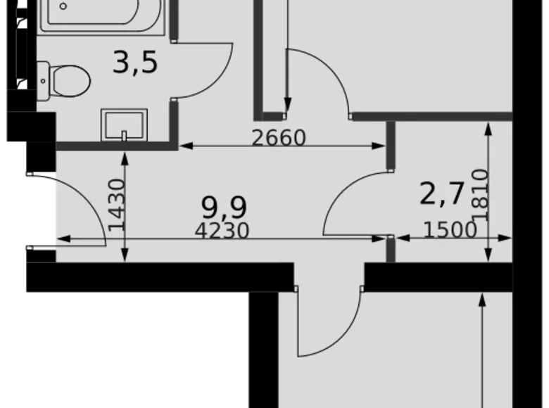 2 room apartment 56 m² Naro-Fominskiy gorodskoy okrug, Russia