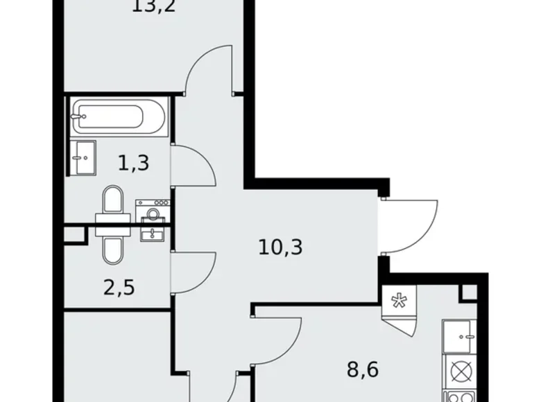 Квартира 3 комнаты 64 м² Москва, Россия