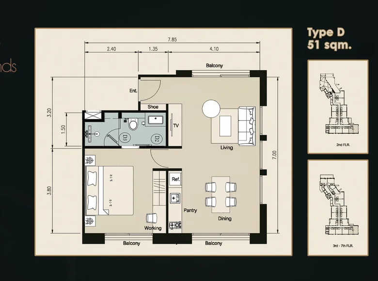 Copropriété 2 chambres 51 m² Phuket, Thaïlande