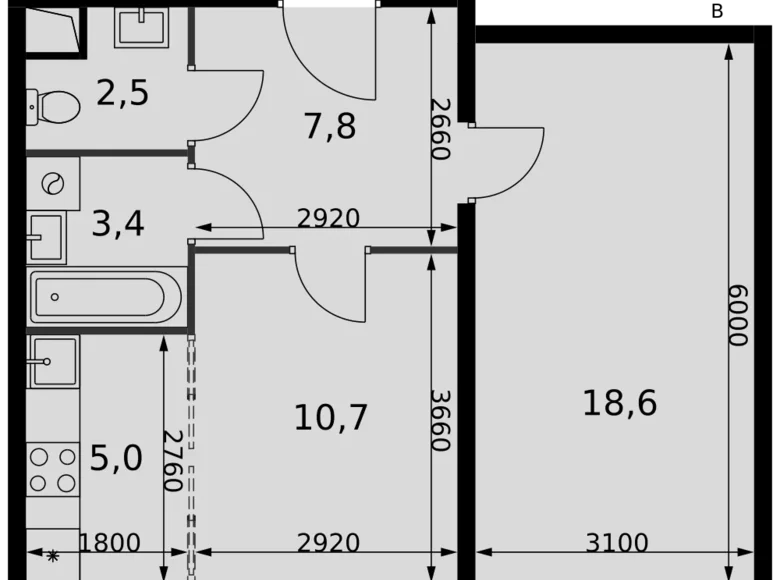 Wohnung 2 zimmer 48 m² Razvilka, Russland