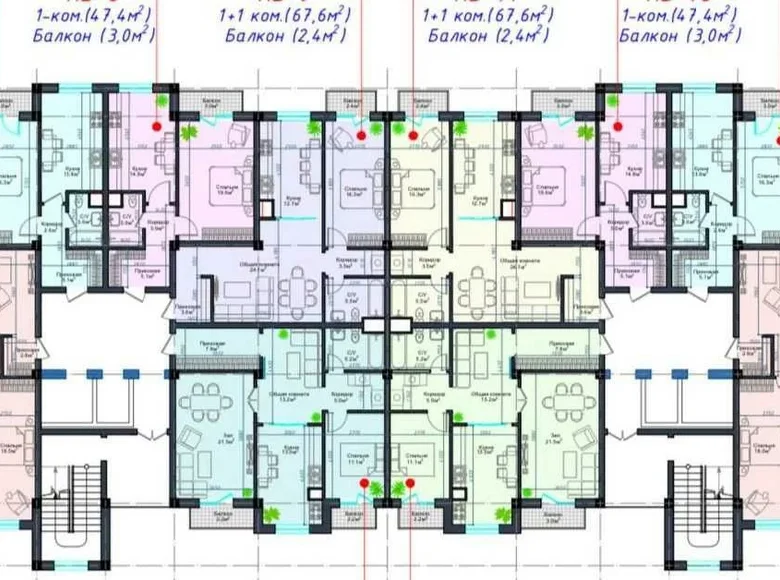 Квартира 2 комнаты 43 м² Ташкент, Узбекистан