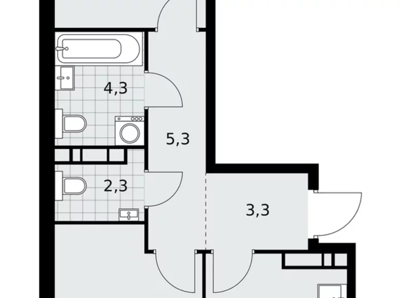 Apartamento 2 habitaciones 52 m² poselenie Sosenskoe, Rusia