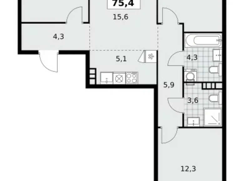 Appartement 4 chambres 75 m² Moscou, Fédération de Russie