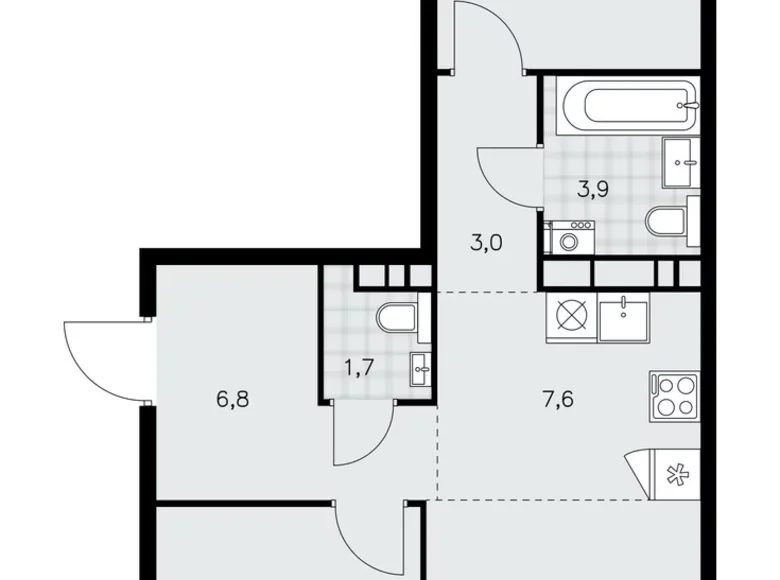 Wohnung 3 Zimmer 57 m² poselenie Sosenskoe, Russland