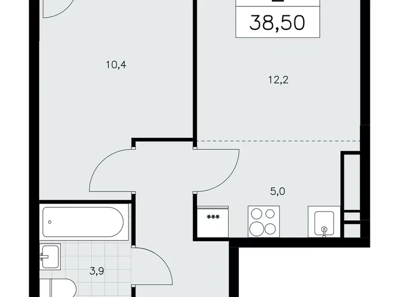 Wohnung 2 zimmer 39 m² poselenie Sosenskoe, Russland