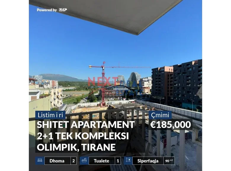 Mieszkanie 3 pokoi 80 m² Tirana Municipality, Albania