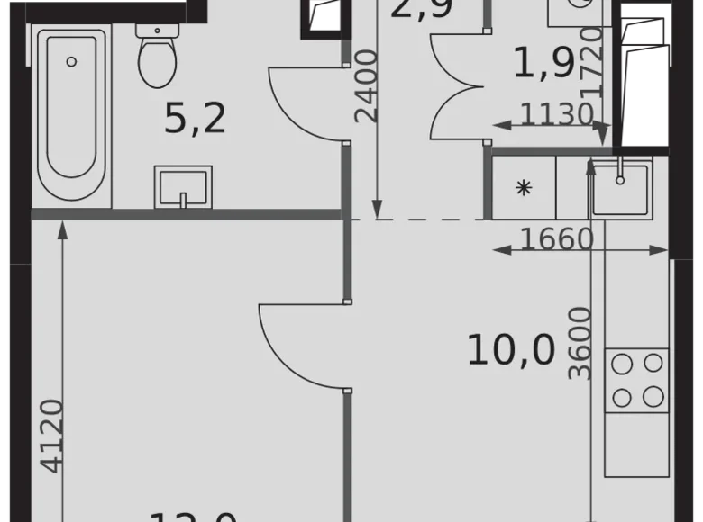 Квартира 1 комната 35 м² Москва, Россия