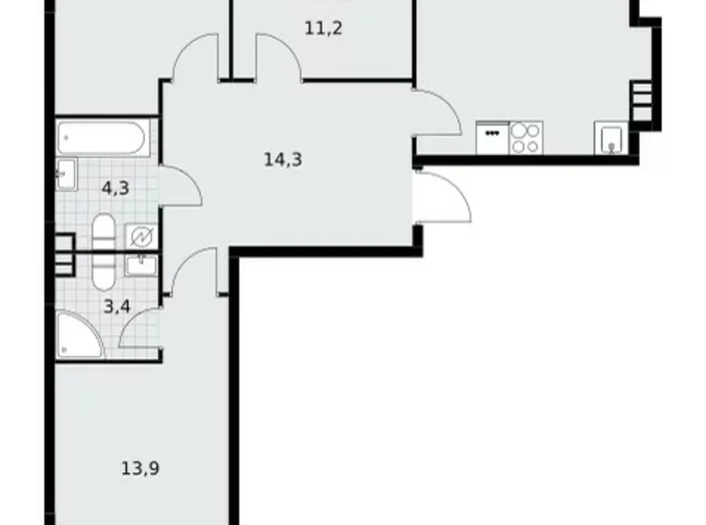 Wohnung 3 zimmer 79 m² Postnikovo, Russland