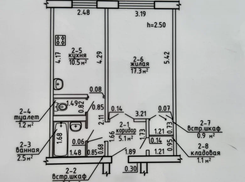 Mieszkanie 1 pokój 39 m² Brauki, Białoruś