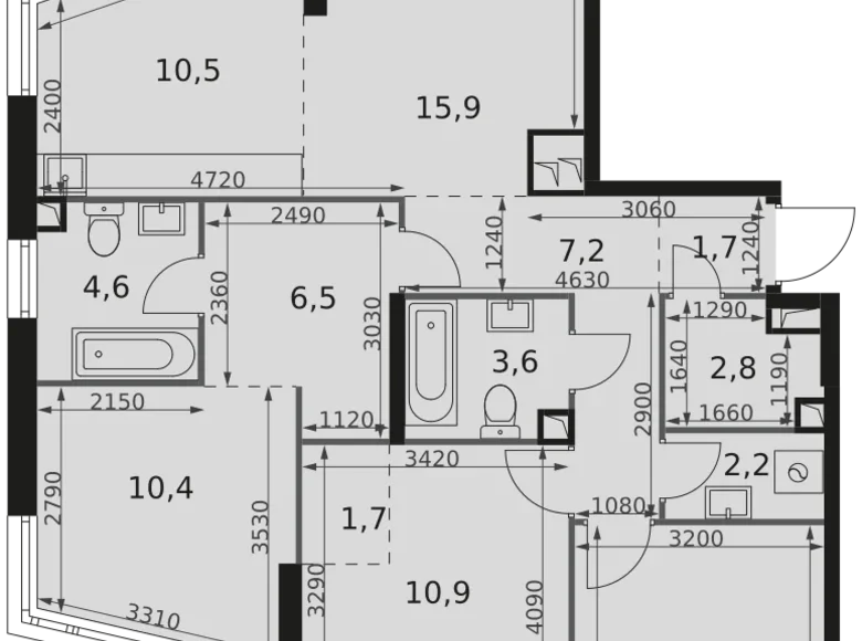 Wohnung 4 zimmer 91 m² Moskau, Russland