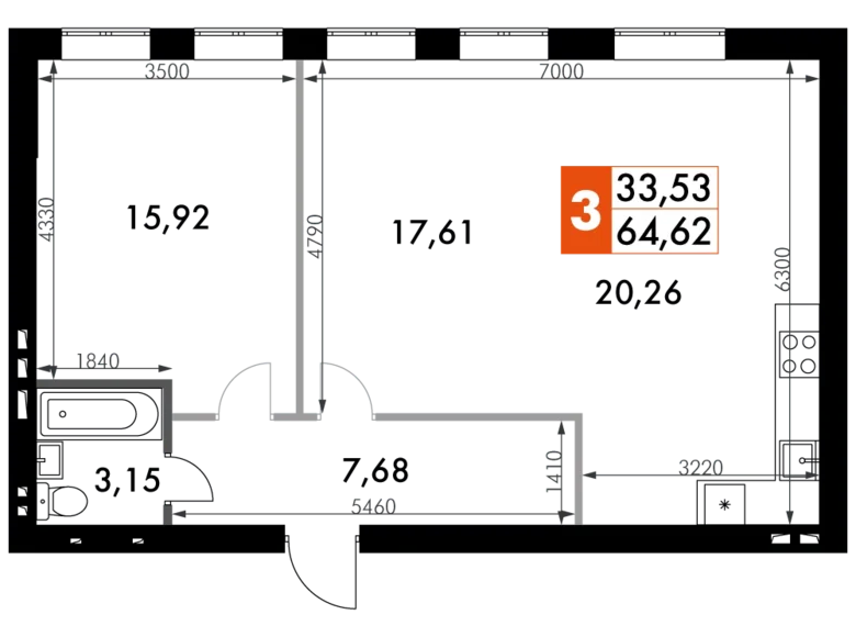 Wohnung 2 zimmer 65 m² Naro-Fominskiy gorodskoy okrug, Russland