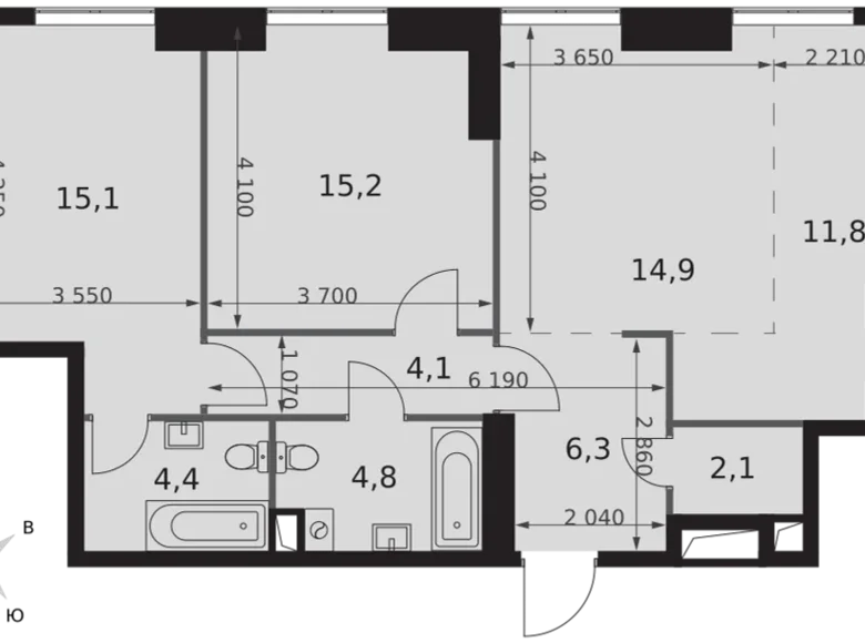 Mieszkanie 3 pokoi 79 m² Konkovo District, Rosja