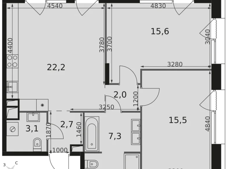 Mieszkanie 2 pokoi 68 m² Rostokino District, Rosja