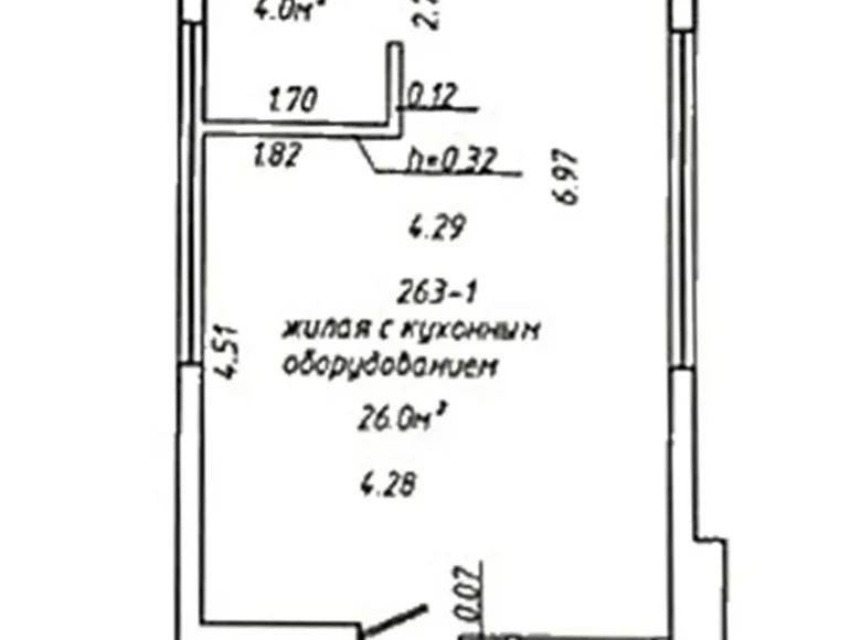 1 room apartment 33 m² Minsk, Belarus
