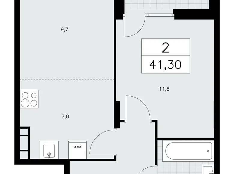 2 room apartment 41 m² poselenie Sosenskoe, Russia