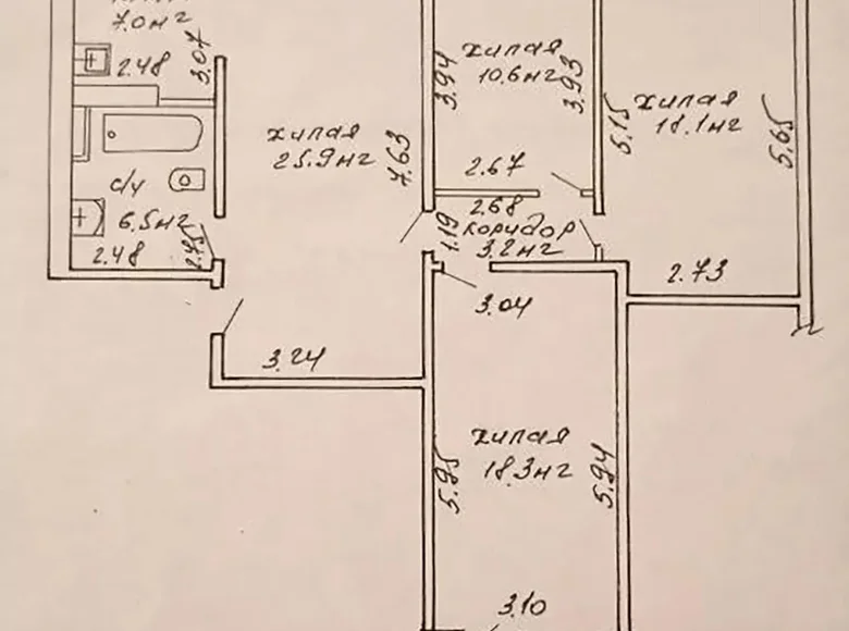 Mieszkanie 4 pokoi 93 m² Mińsk, Białoruś