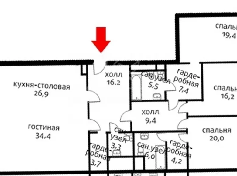 Wohnung 4 Zimmer 187 m² Zentraler Verwaltungsbezirk, Russland