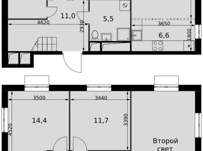 Квартира 4 комнаты 105 м² Развилка, Россия