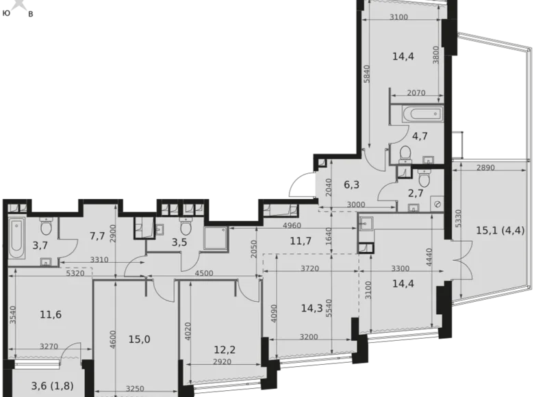 Apartamento 5 habitaciones 128 m² Moscú, Rusia