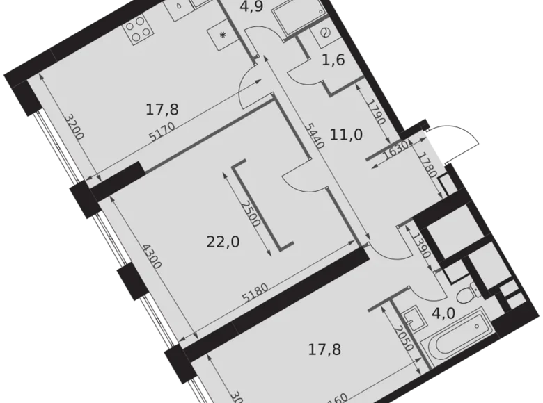 Квартира 3 комнаты 79 м² район Коньково, Россия