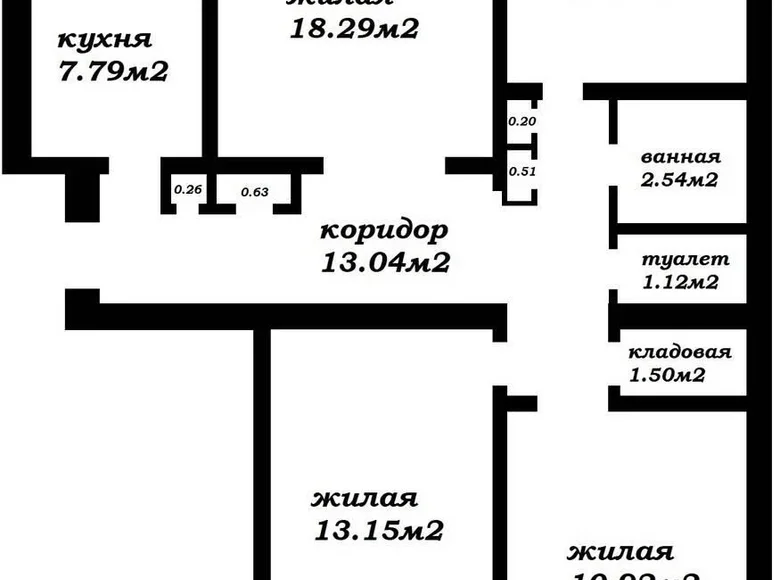 4 room apartment 85 m² Minsk, Belarus