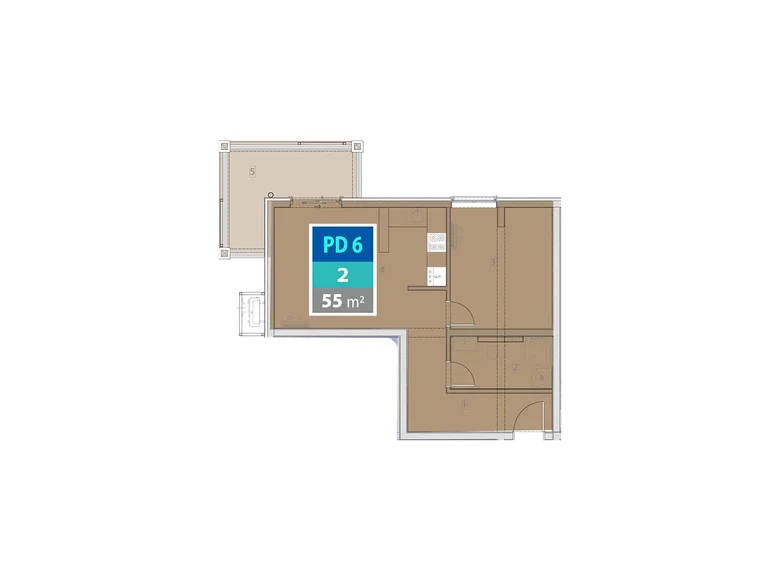 Wohnung 2 zimmer 55 m² Provodina, Montenegro
