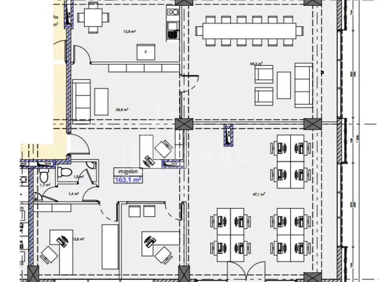 Propriété commerciale 163 m² à Tbilissi, Géorgie