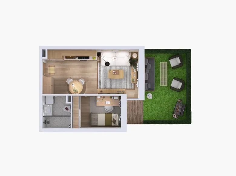 1 bedroom apartment 30 m² Warsaw, Poland