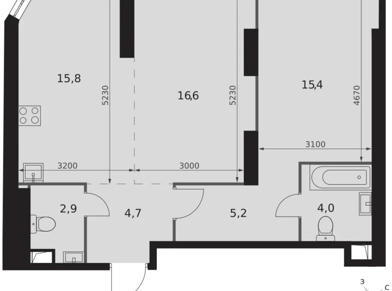 Apartamento 2 habitaciones 65 m² Konkovo District, Rusia