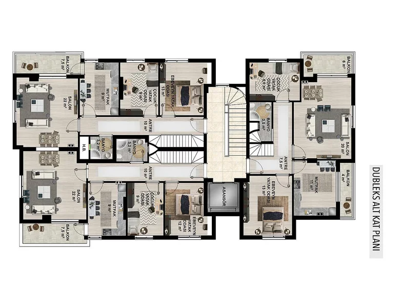 Ático 6 habitaciones 160 m² Muratpasa, Turquía