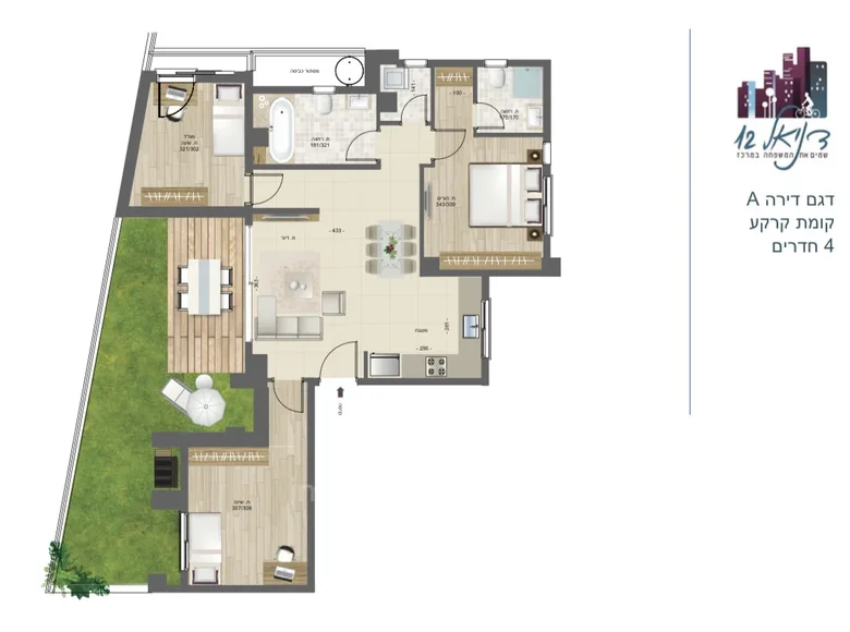 Квартира 4 комнаты 120 м² Бат-Ям, Израиль