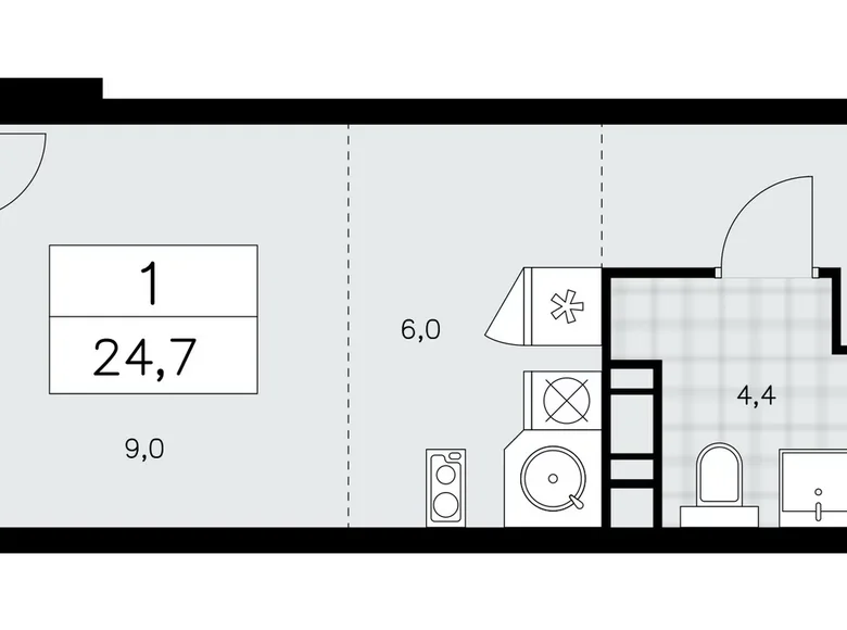 Appartement 1 chambre 25 m² Moscou, Fédération de Russie