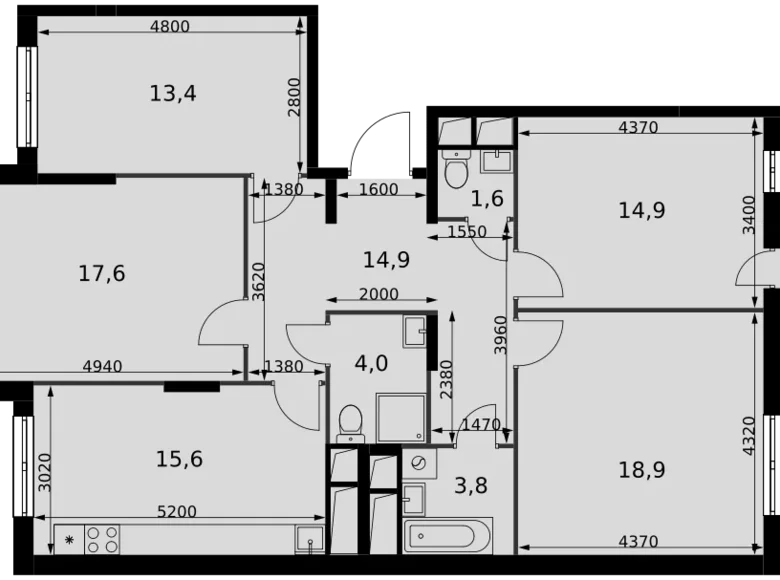 Apartamento 4 habitaciones 106 m² Razvilka, Rusia