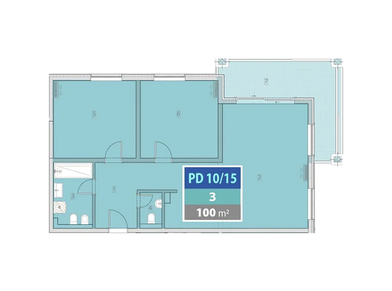 3 room apartment 100 m² Provodina, Montenegro