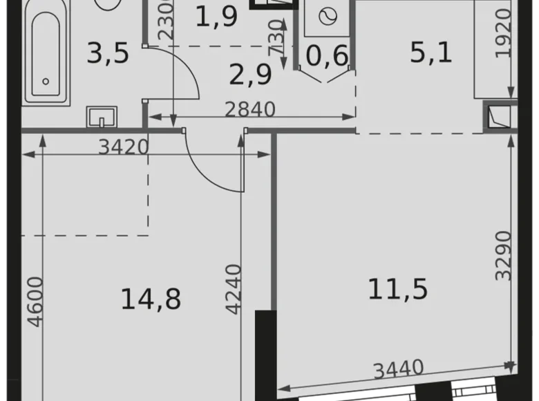 Appartement 1 chambre 40 m² Moscou, Fédération de Russie