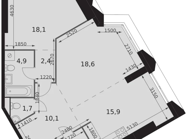 Wohnung 2 zimmer 75 m² Konkovo District, Russland